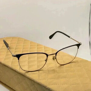 Vtg Cremieux Enderby Mens Metal Glasses Full Rim Black/Slvr Designer FRAMES ONLY